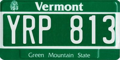 VT license plate YRP813
