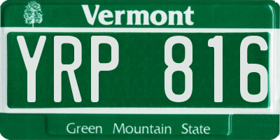 VT license plate YRP816