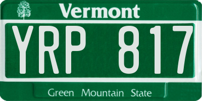 VT license plate YRP817