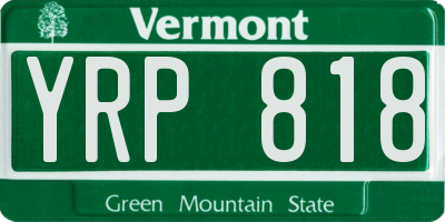 VT license plate YRP818