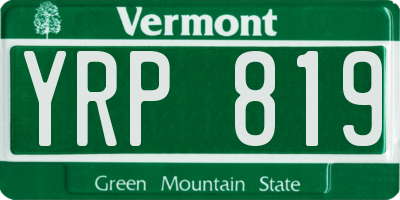 VT license plate YRP819