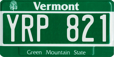 VT license plate YRP821