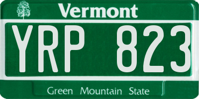 VT license plate YRP823