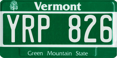 VT license plate YRP826