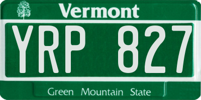 VT license plate YRP827