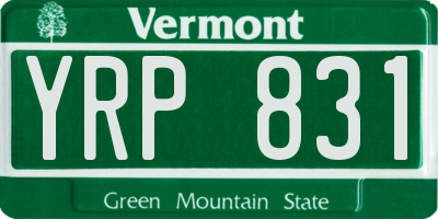 VT license plate YRP831