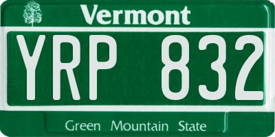 VT license plate YRP832