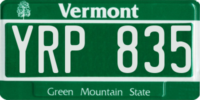 VT license plate YRP835