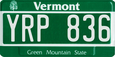 VT license plate YRP836