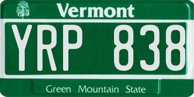 VT license plate YRP838