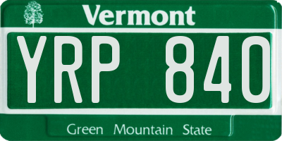 VT license plate YRP840