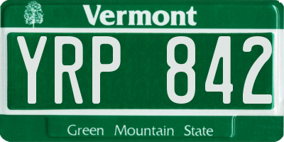 VT license plate YRP842