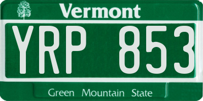 VT license plate YRP853