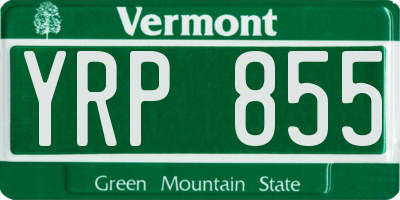 VT license plate YRP855