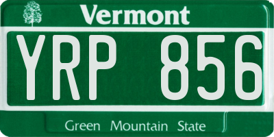 VT license plate YRP856