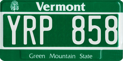 VT license plate YRP858