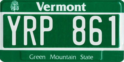 VT license plate YRP861