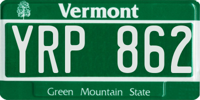 VT license plate YRP862