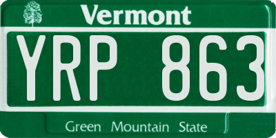 VT license plate YRP863
