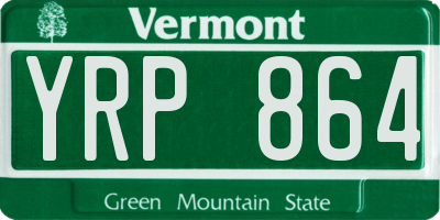 VT license plate YRP864