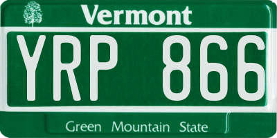 VT license plate YRP866