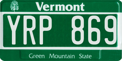 VT license plate YRP869