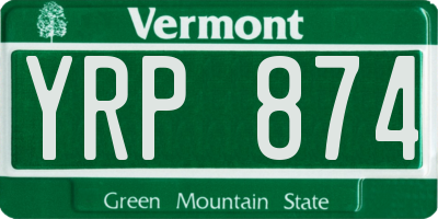 VT license plate YRP874