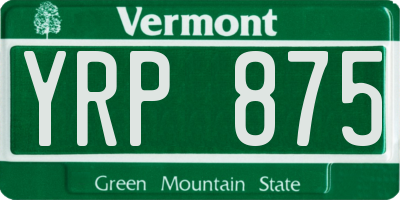 VT license plate YRP875