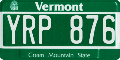 VT license plate YRP876