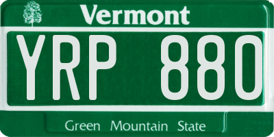 VT license plate YRP880