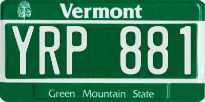 VT license plate YRP881