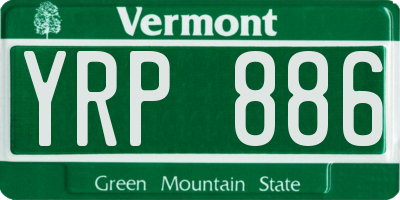VT license plate YRP886