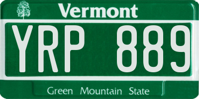 VT license plate YRP889