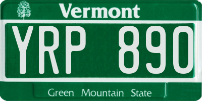 VT license plate YRP890