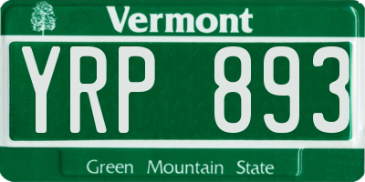 VT license plate YRP893