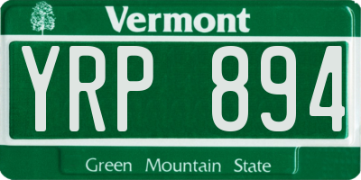 VT license plate YRP894