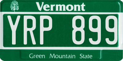 VT license plate YRP899