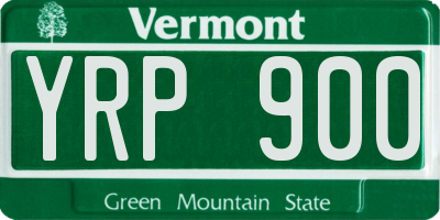 VT license plate YRP900