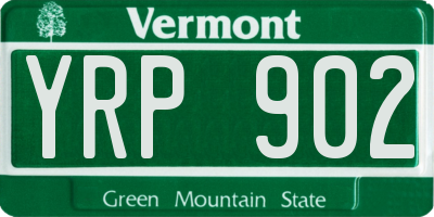 VT license plate YRP902