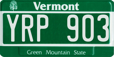 VT license plate YRP903