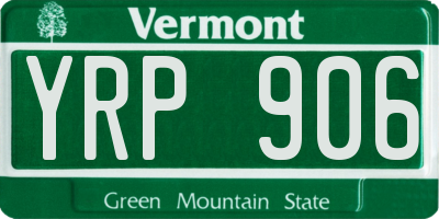VT license plate YRP906
