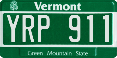VT license plate YRP911