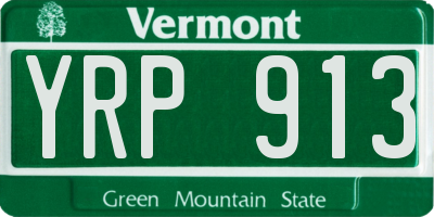 VT license plate YRP913
