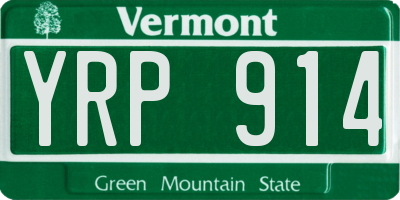 VT license plate YRP914