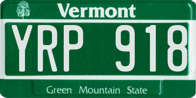 VT license plate YRP918
