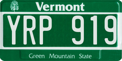 VT license plate YRP919