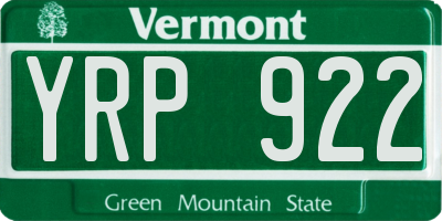 VT license plate YRP922