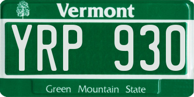 VT license plate YRP930