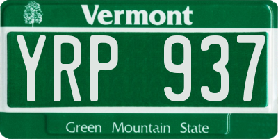 VT license plate YRP937