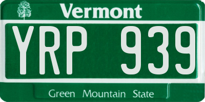 VT license plate YRP939